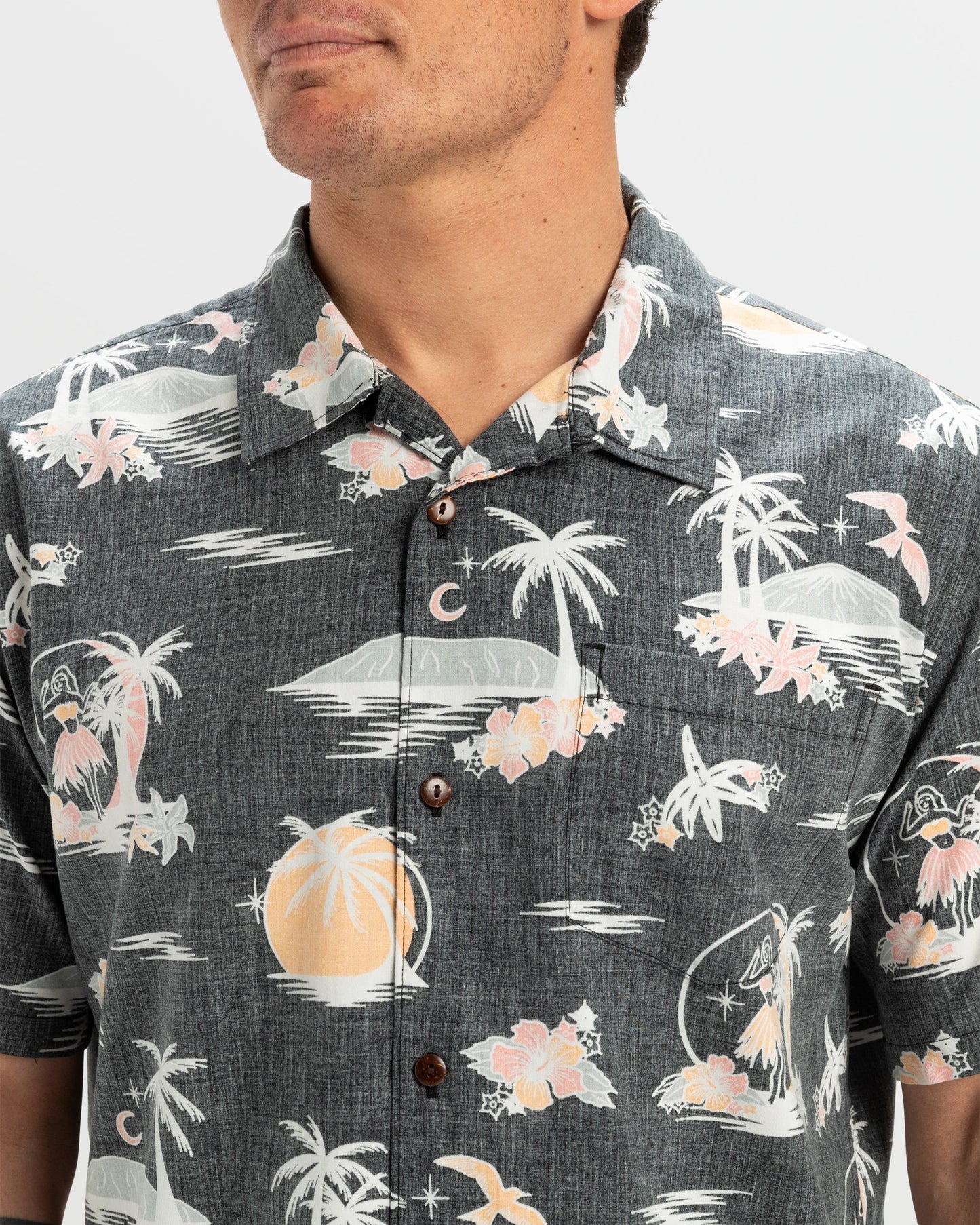 DNA Destination Island Short Sleeve Shirt - Black