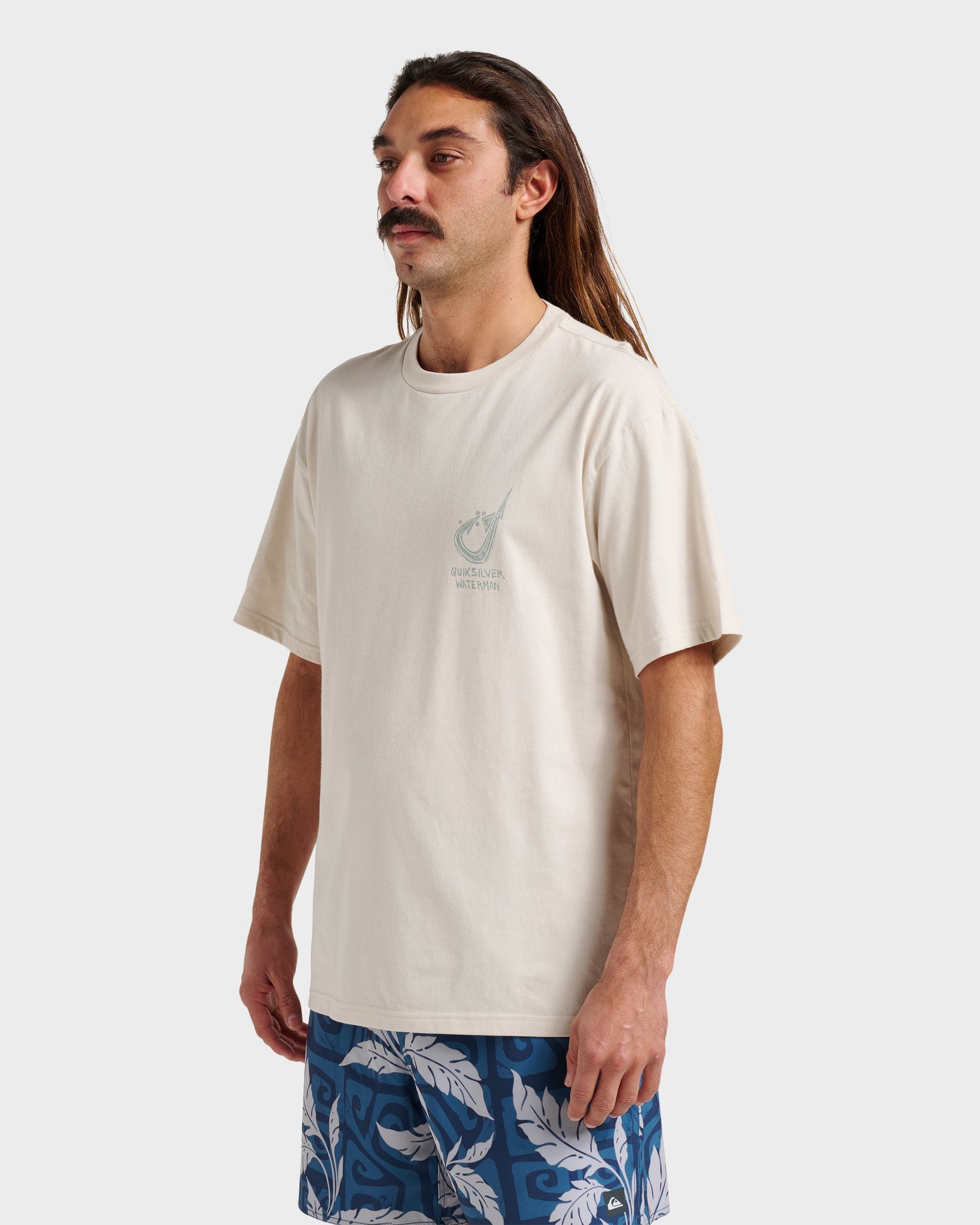 Waterman Hooked On Classic T-shirt - Moonbeam