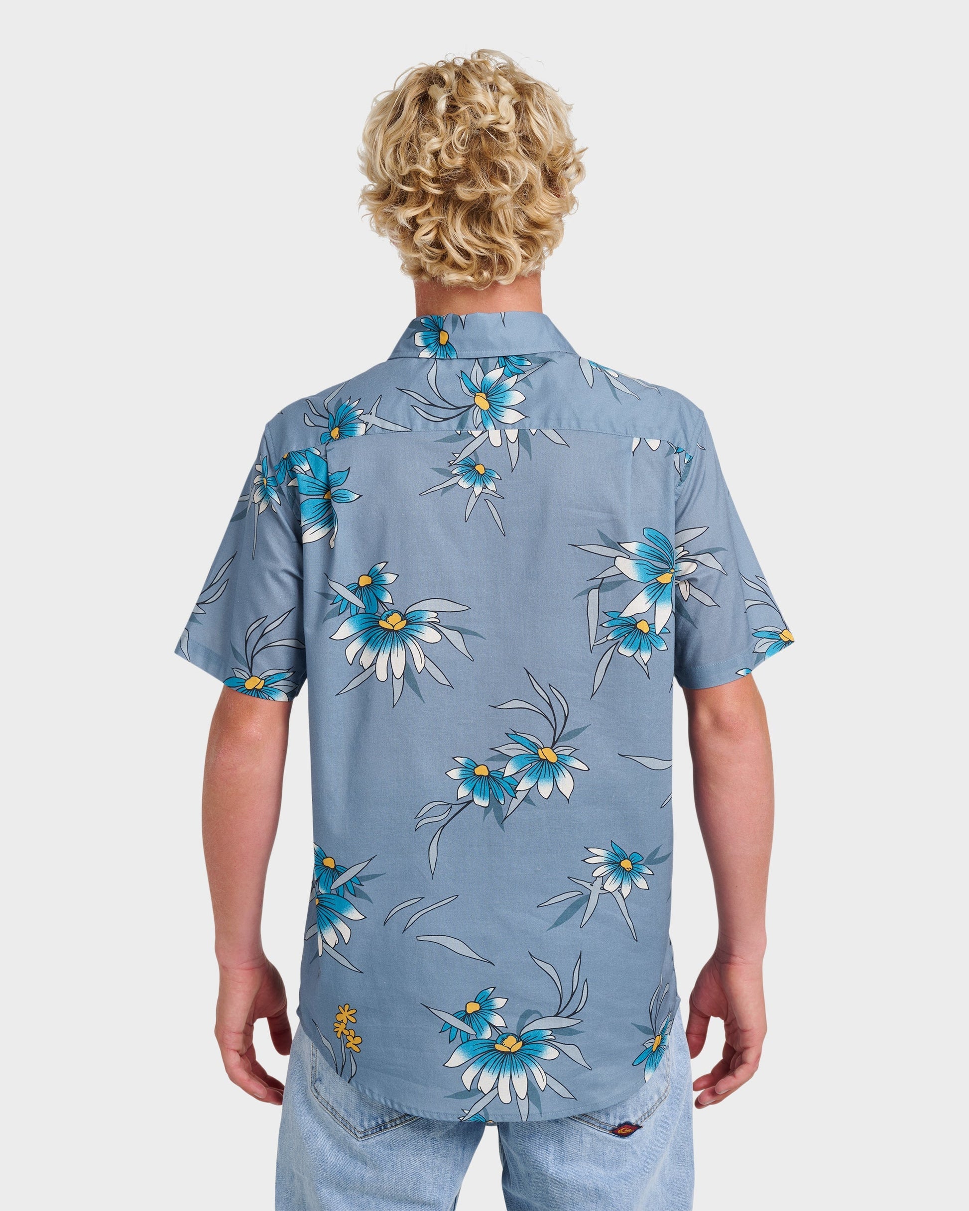 Costal Flora Classic Short Sleeve Shirt - Coronet Blue